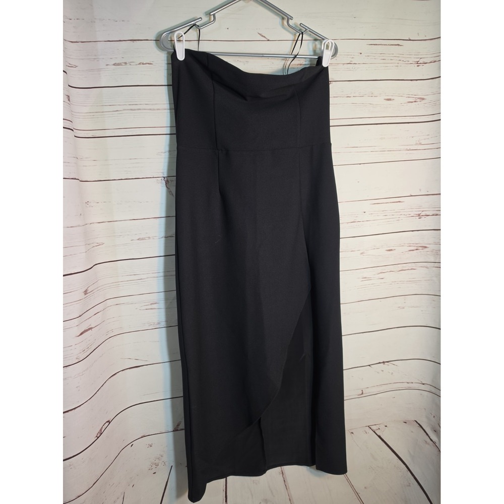 Abercrombie & Fitch Black Strapless Midi Dress Size Large